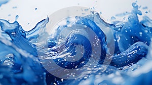 Dynamic 3D Blue Water Splash Illustration