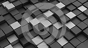 Dynamic 3D Geometric Cubes Abstract Background