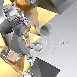 Dynamic 3D Geometric Shapes Background