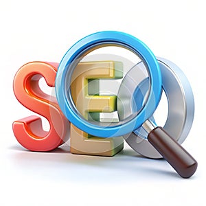 Search Engine Optimization Concept 3D Illustration Isolated on White Background