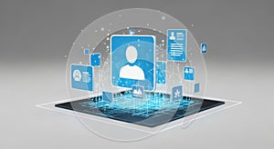 Digital profile avatar interface with connected user information and data elements