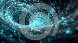 Data Stream Tunnel Vortex AI Technology Background. Infinite Information Flow Hyper-Speed Network 4K.