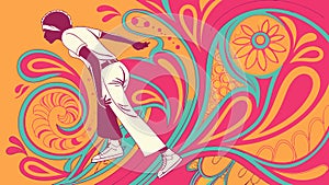 Dynamic Dancer with Abstract Flow, Artistic Motion, vector design Generative AI