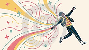 Dynamic Dancer with Flowing Abstract Lines, vector design Generative AI