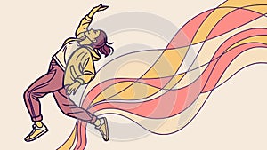 Dynamic Dancer Performance, Energetic Movement Art, vector design Generative AI