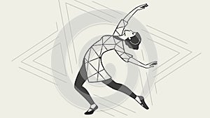 Dynamic dancer silhouette, expressive movement, athletic grace, performance art, vector design Generative AI