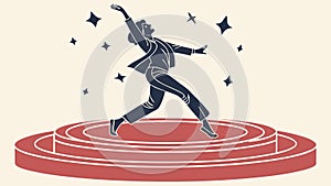 Dynamic dancer on stage, vibrant performance, artistic expression vector design Generative AI