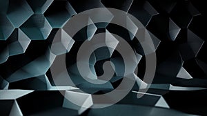 Dynamic Dark Hexagon Structure Abstract Minimalistic Background with Geometric Surface Patterns