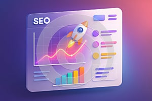 Seo rocket launch growth marketing success dashboard