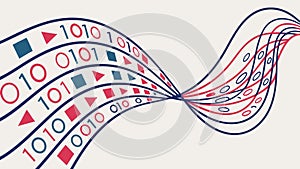 Dynamic data flow, abstract binary stream, vector design Generative AI