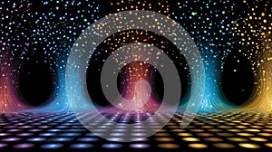 Dynamic data flow abstract with colorful glowing light streams