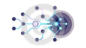 Dynamic Data Flow Abstract: Digital Network and Tech Connectivity, vector design Generative AI