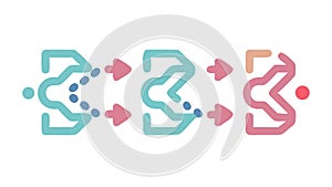 Dynamic Data Flow, Continuous Process and Digital Transformation, vector design Generative AI