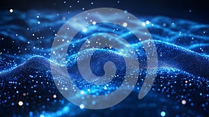 Dynamic data stream abstract background in waves