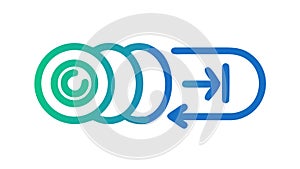 Dynamic Data Stream Icon: Seamless Digital Flow, vector design Generative AI