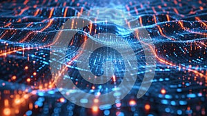 Dynamic Data Stream Visualization in Blue and Red