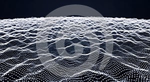 Dynamic Data Wave Technology Particle Grid Flowing Points Abstract Digital Art Visual