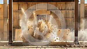 Dynamic Deconstruction, Exploding Wall Reveals Central Void. Generative Ai