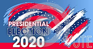 Dynamic design elements for United States of America Presidential Election. Banner Vote 2020 USA. Vector