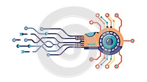 Dynamic Digital Circuit Board Connection Technology Element, vector design Generative AI