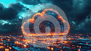 Digital Cloud Computing Concept