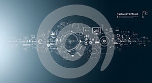 Futuristic Digital Interface and Big Data Visualization Background