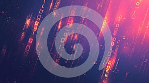 A digital background featuring blue binary code and data streams, creating a technology-inspired flowing flow for the visual