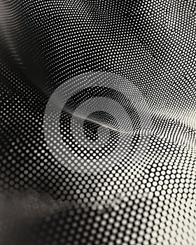 Dynamic digital dot matrix pattern creating an undulating abstract surface