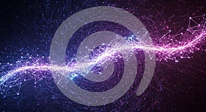 Dynamic digital landscape featuring a swirling network of interconnected points and