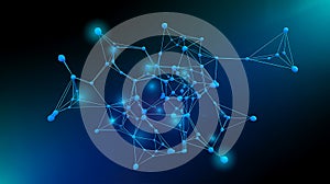 Dynamic Digital Network Abstract: Interconnected Nodes & Glowing Lines
