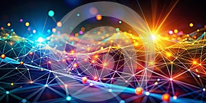 Dynamic Digital Network An Abstract Visual Representation of Interconnected Data Flows and Technological Connectivity