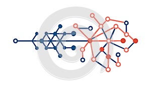 Dynamic Digital Network: Interconnected Data Flow Visualization, vector design Generative AI