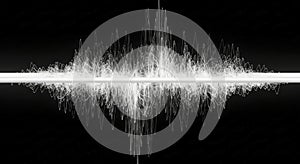 Dynamic digital sound equalizer waveform visualization with abstract data spectrum on black