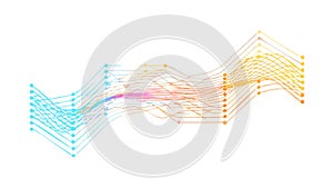 Dynamic Digital Stream Vector Abstract Background Element, vector design Generative AI