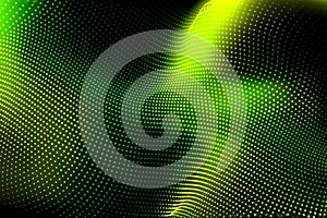 Dynamic digital surface particle wave network abstract visualization.