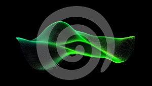 Dynamic digital surface wave abstract particle network visualization.