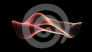 Dynamic digital surface wave abstract particle network visualization.