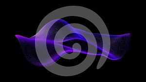 Dynamic digital surface wave abstract particle network visualization.