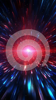 Dynamic disco background featuring shimmering blue and red rays