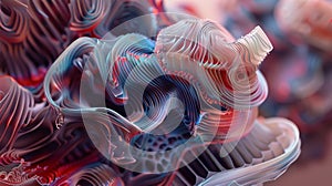 Dynamic Doodles: Biomorphic 3D Abstract Artistry photo
