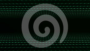 Dynamic double flow of digital particles. Network connection structure. Big data visualization. 3D rendering