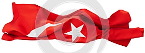 Dynamic Draped Flag of Turkey with Vibrant Red and White Crescent and Star