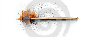 Dynamic drumstick creating an explosion of color and energy perfect for music or art projects photo