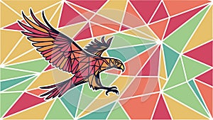 Dynamic Eagle with Geometric Pattern, Abstract Wildlife Vector, vector design Generative AI