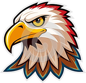 Dynamic Eagle Head Sticker Vector with Bold Features for Custom Designs photo