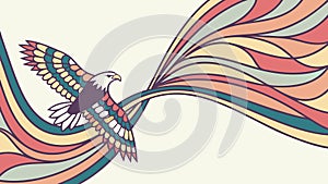 Dynamic Eagle with Streaks: Abstract Flight Art Vector, vector design Generative AI