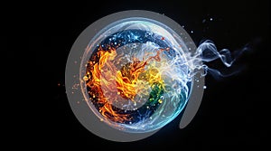 Dynamic elemental sphere with fire and ice fusion