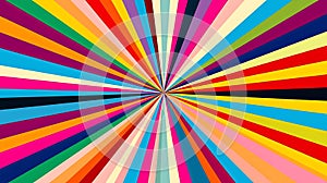 Vibrant Radial Burst of Colorful Stripes Background