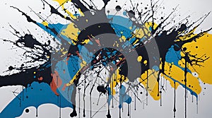 A dynamic and energetic bold and colorful palette with splatters and drips photo