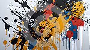 A dynamic and energetic bold and colorful palette with splatters and drips photo